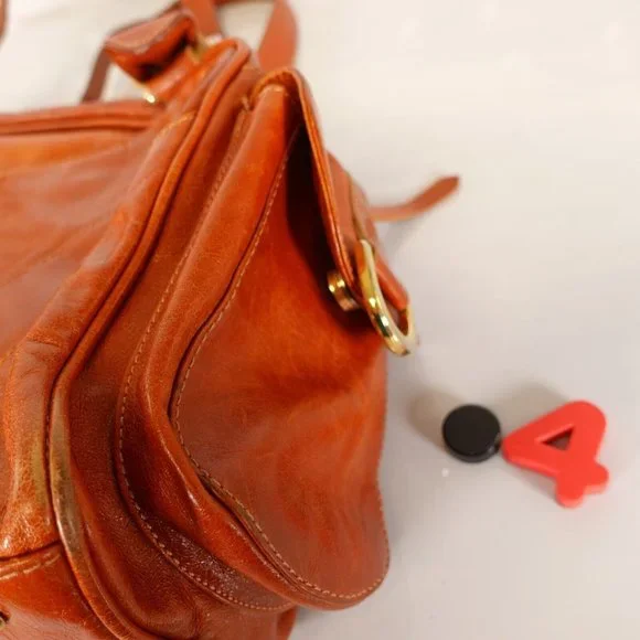 VERA PELLE Bag Brown Real Leather Shoulder Hobo Boho Large Italian Genuine Italy - Picture 15 of 15